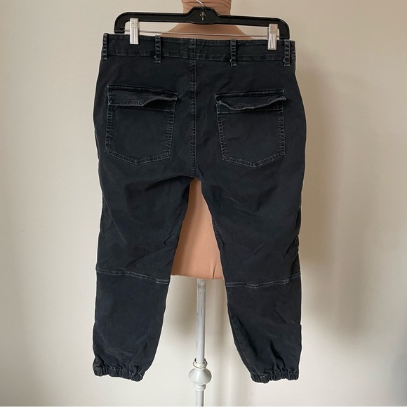 NILI LOTAN Carbon Black Cropped French Military Cotton Twill Zipper Ankle Pant 8 - Picture 3 of 8